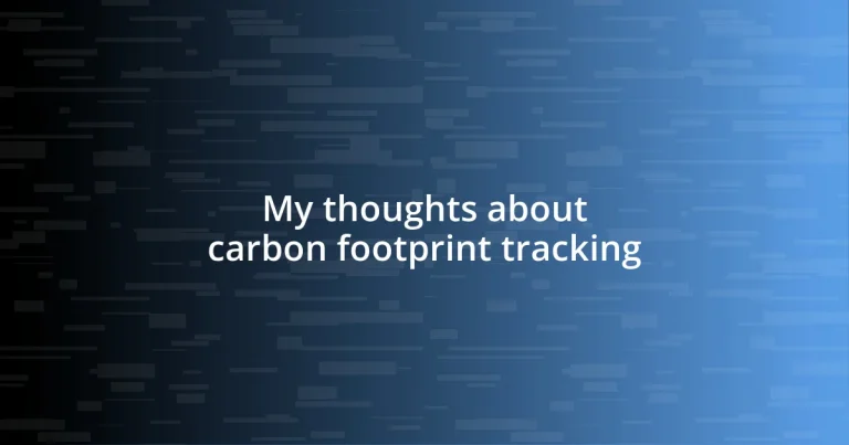 My thoughts about carbon footprint tracking