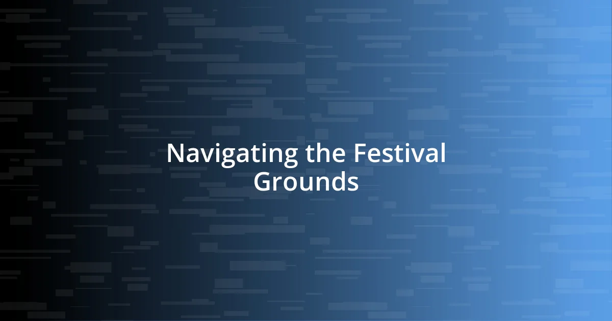 Navigating the Festival Grounds